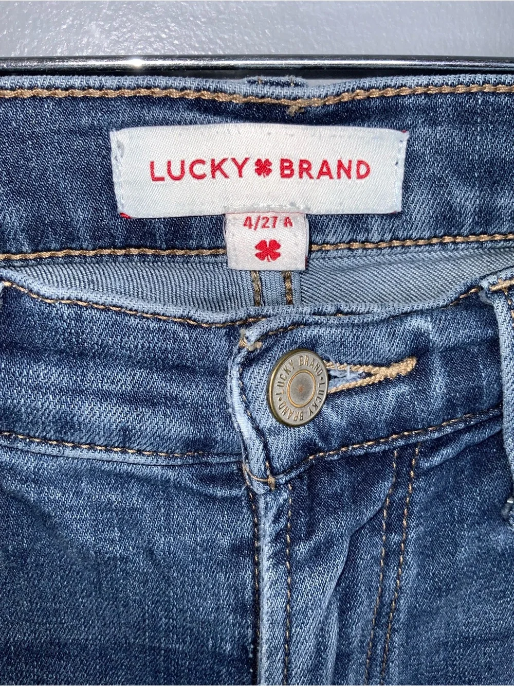 Lucky Brand Women's Medium Blue Sweet MidRise Bootcut Raw Hem Jeans Size 4
